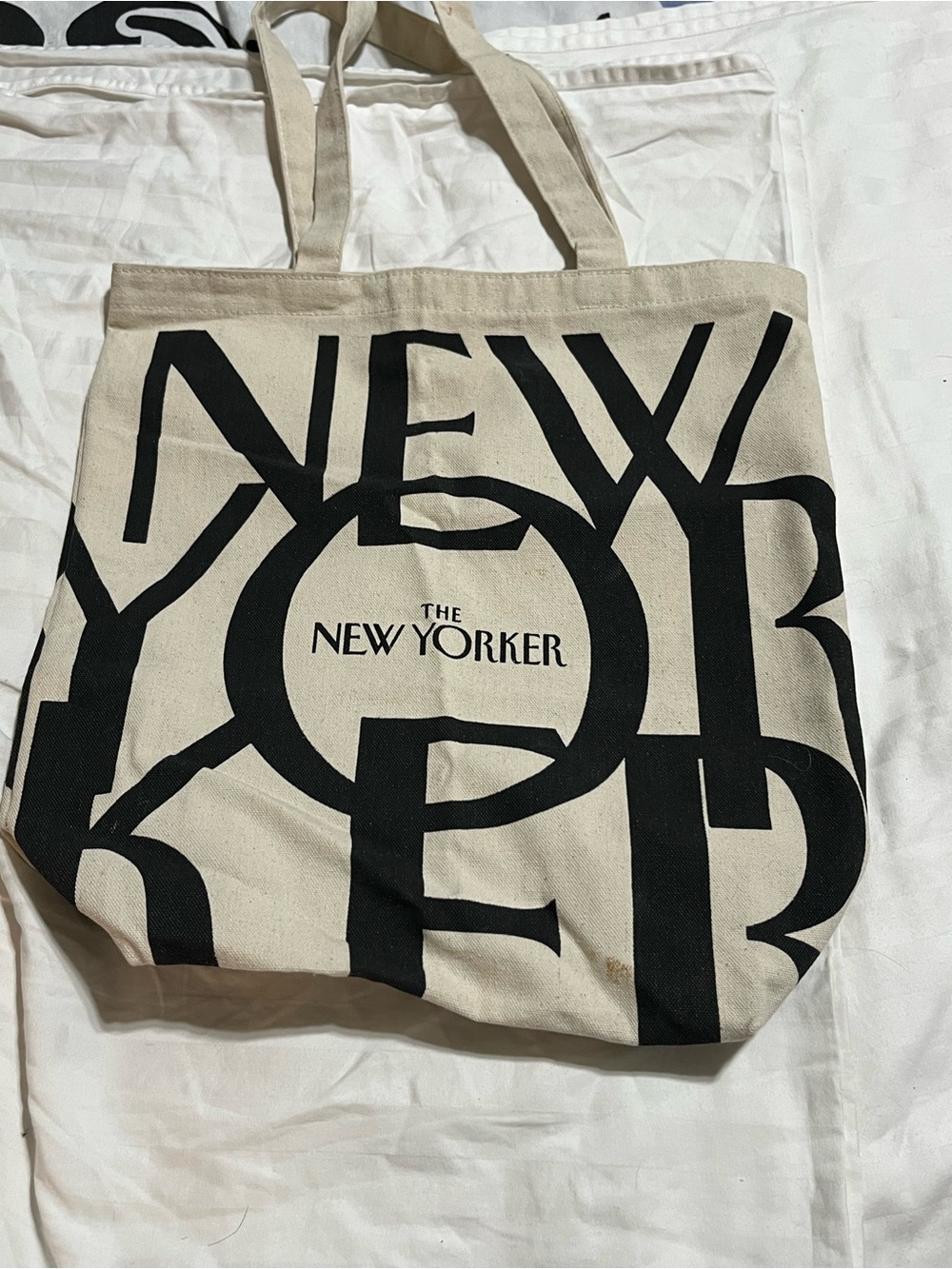 Black On Natural Canvas Tote
